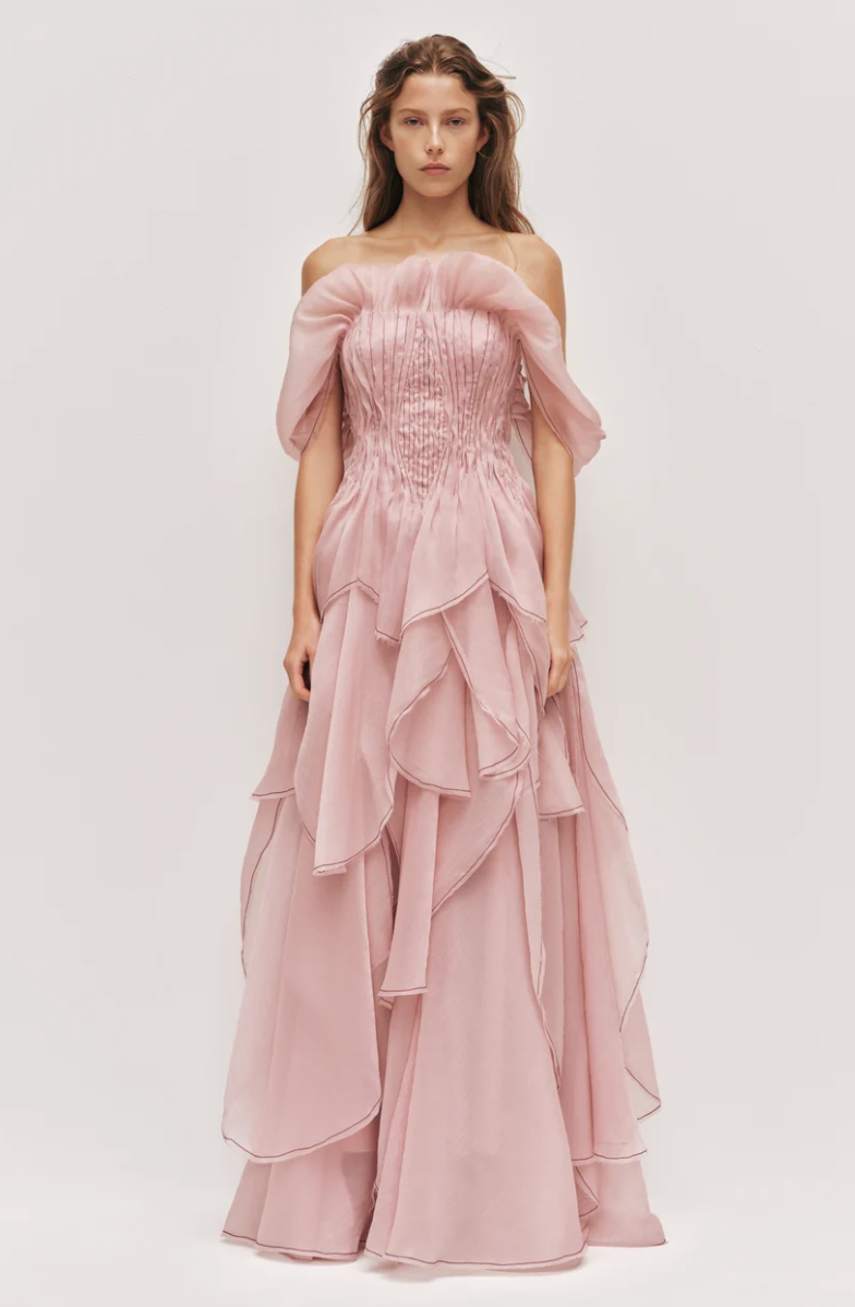 Aje Nisha Gown In Fawn Pink
