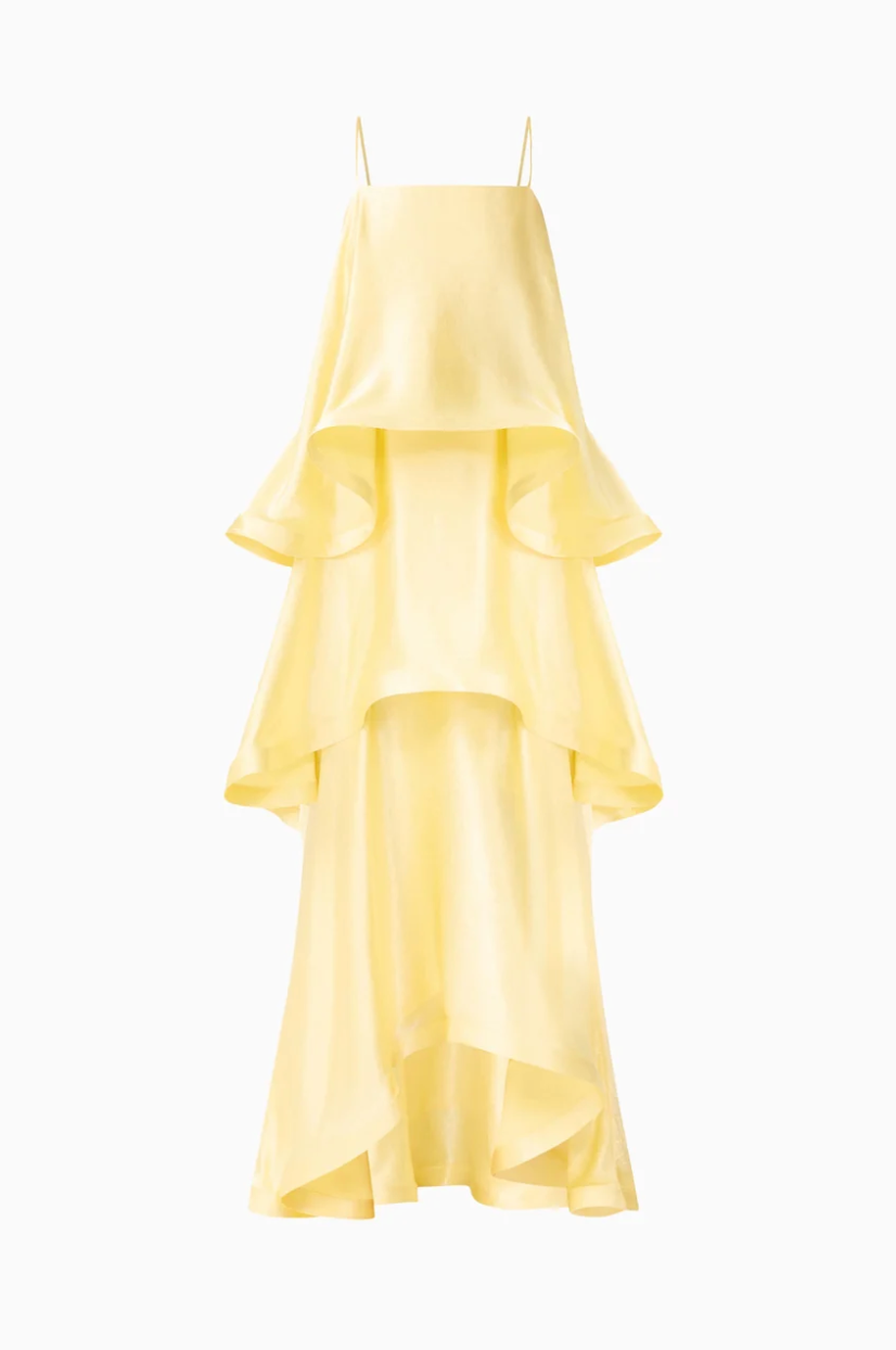 Elliatt Tilly Tiered Maxi Dress in Butter Yellow