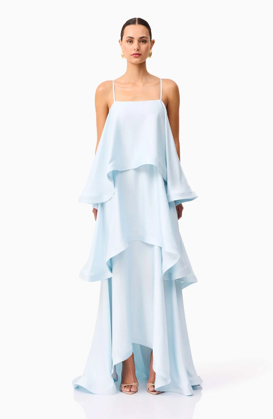 Elliatt Tilly Tiered Maxi Dress in Blue