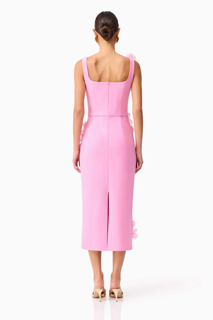 Elliatt Chantelle 3D Midi Dress in Pink