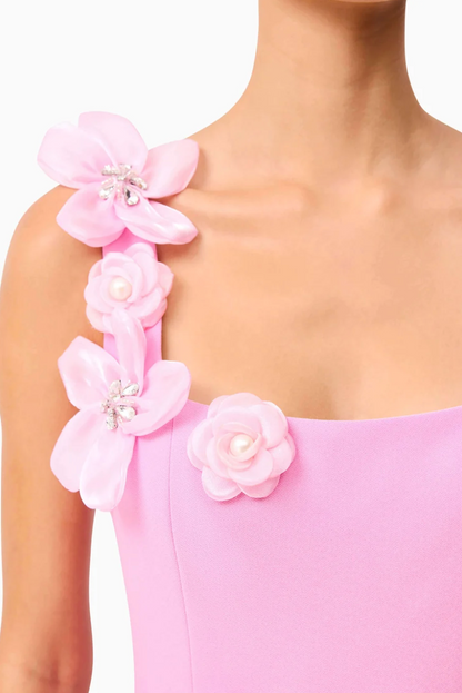 Elliatt Chantelle 3D Midi Dress in Pink