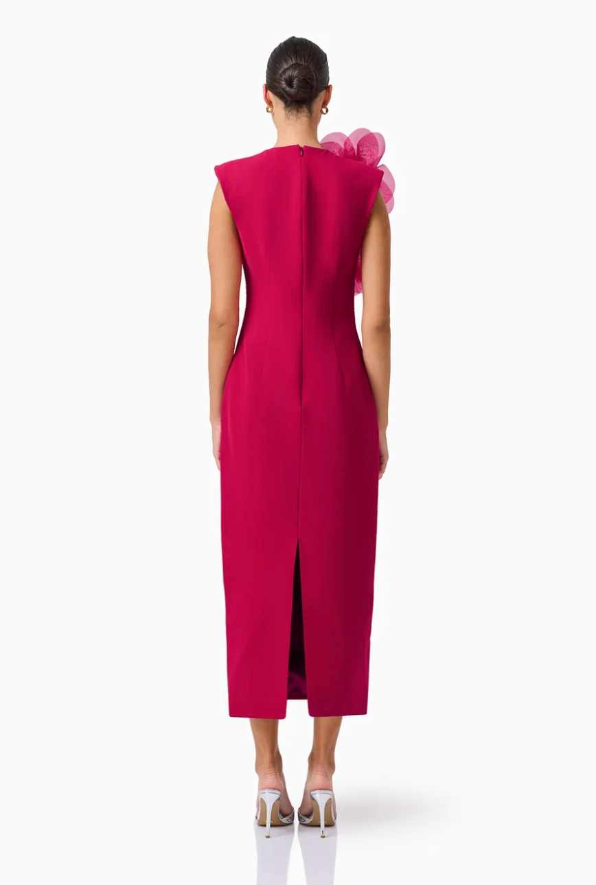 Elliatt Verdessa V-Neck Maxi Dress in Raspberry Pink