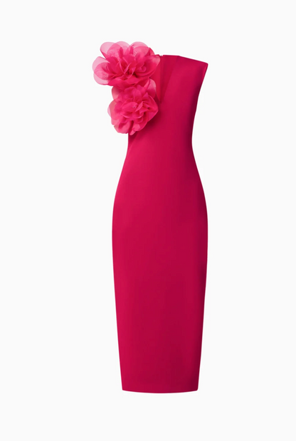 Elliatt Verdessa V-Neck Maxi Dress in Raspberry Pink