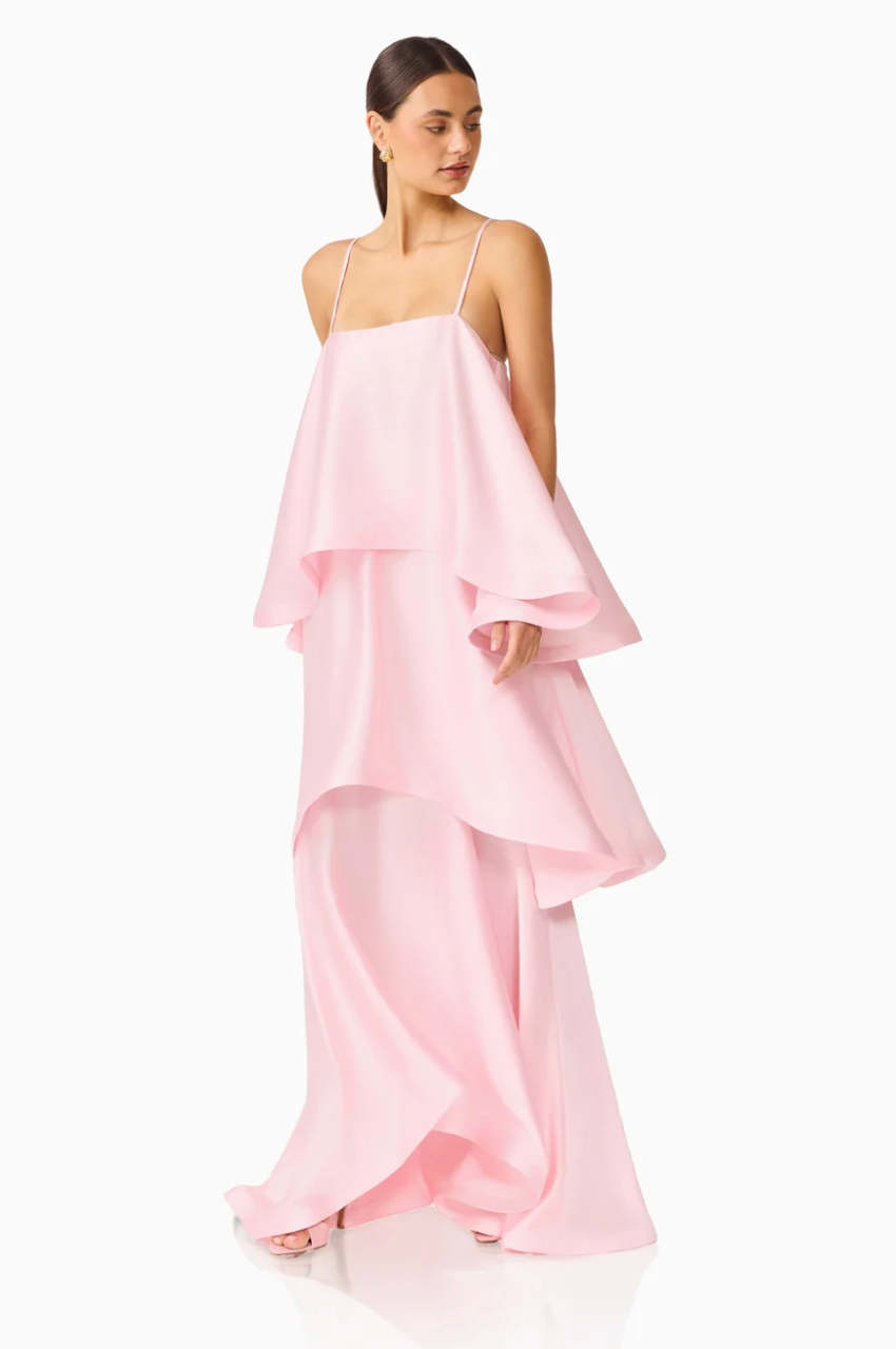 Elliatt Tilly Tiered Maxi Dress in Blush Pink