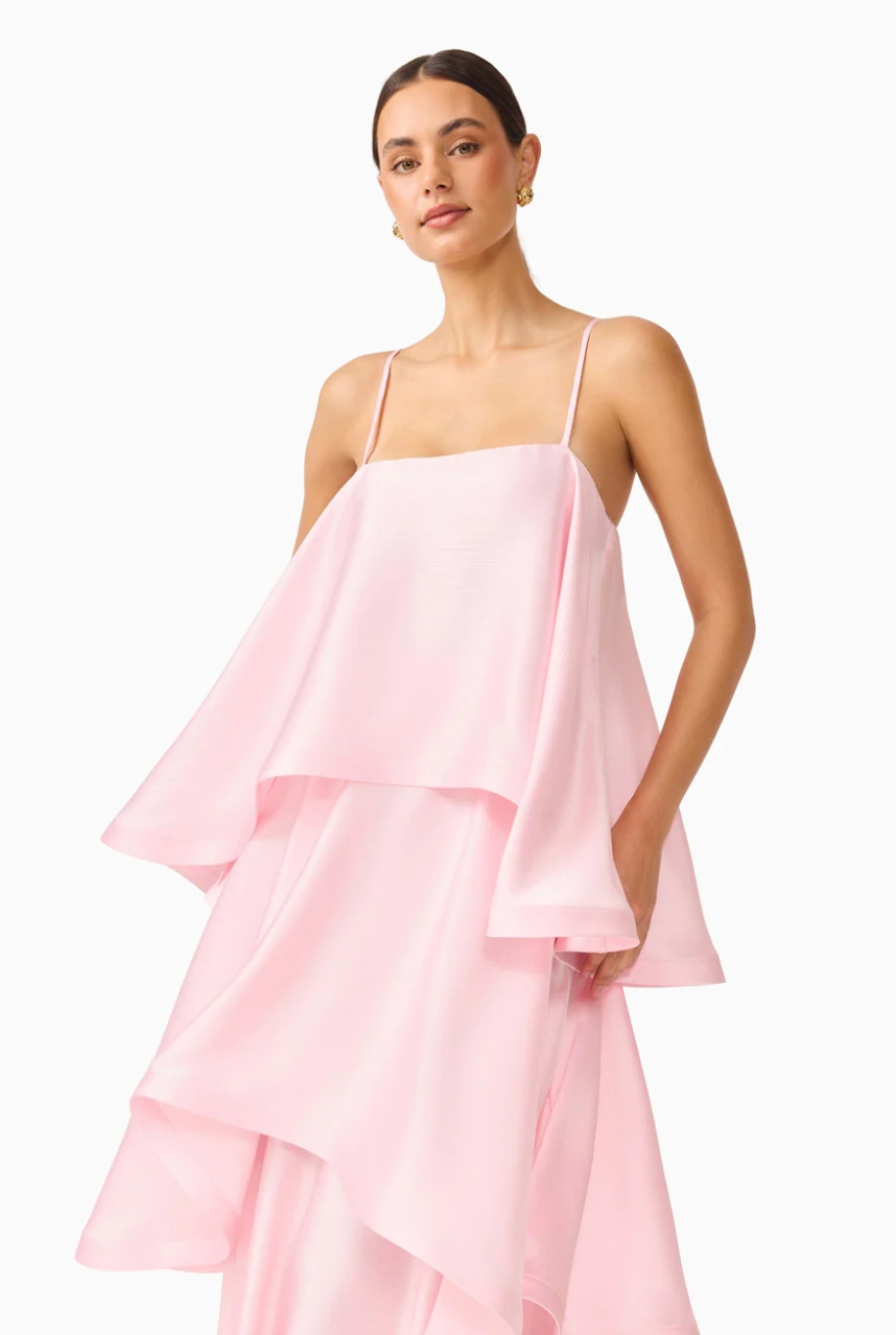 Elliatt Tilly Tiered Maxi Dress in Blush Pink
