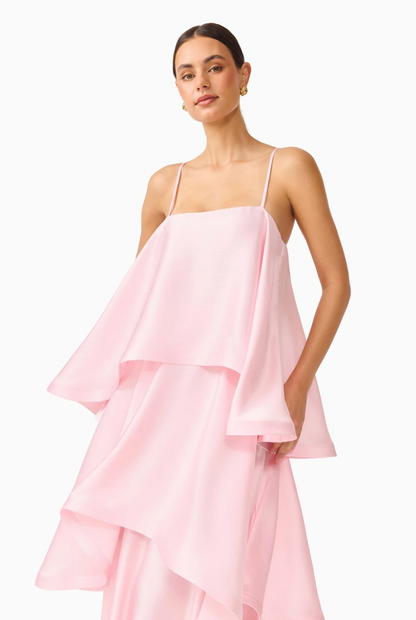Elliatt Tilly Tiered Maxi Dress in Blush Pink