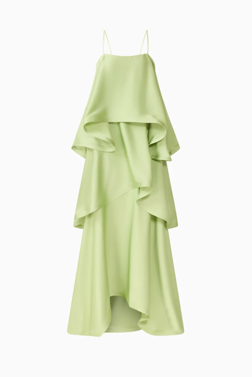 Elliatt Tilly Tiered Maxi Dress in Sage Green