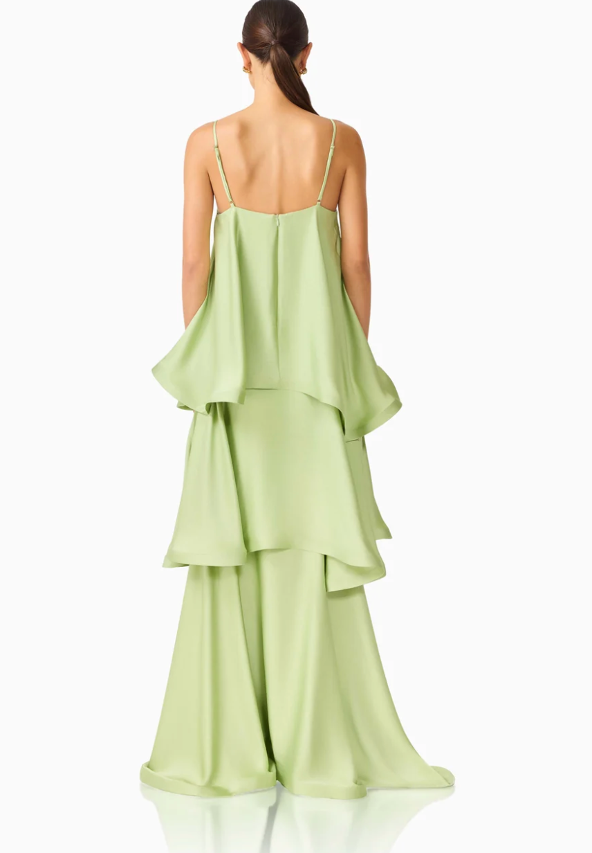 Elliatt Tilly Tiered Maxi Dress in Sage Green