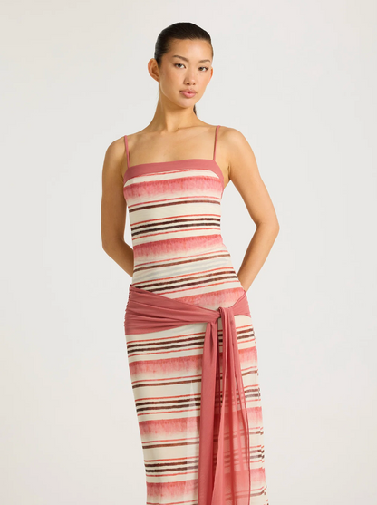 Benni Suki Maxi Dress In Melon Stripe