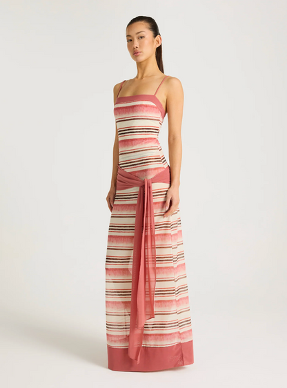 Benni Suki Maxi Dress In Melon Stripe