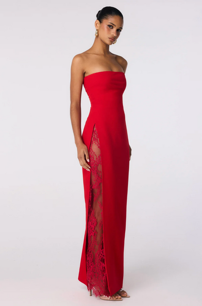 Nookie Palais Strapless Gown In Flame Red