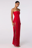 Nookie Palais Strapless Gown In Flame Red