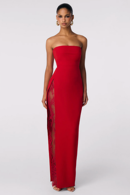 Nookie Palais Strapless Gown In Flame Red
