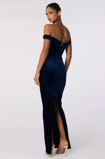 Nookie Valentina Off The Shoulder Gown In Midnight