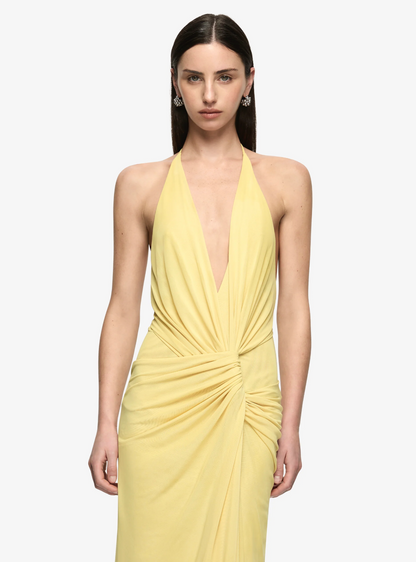 Bec & Bridge Xanthi Xanthi V Neck Maxi Dress in Citron