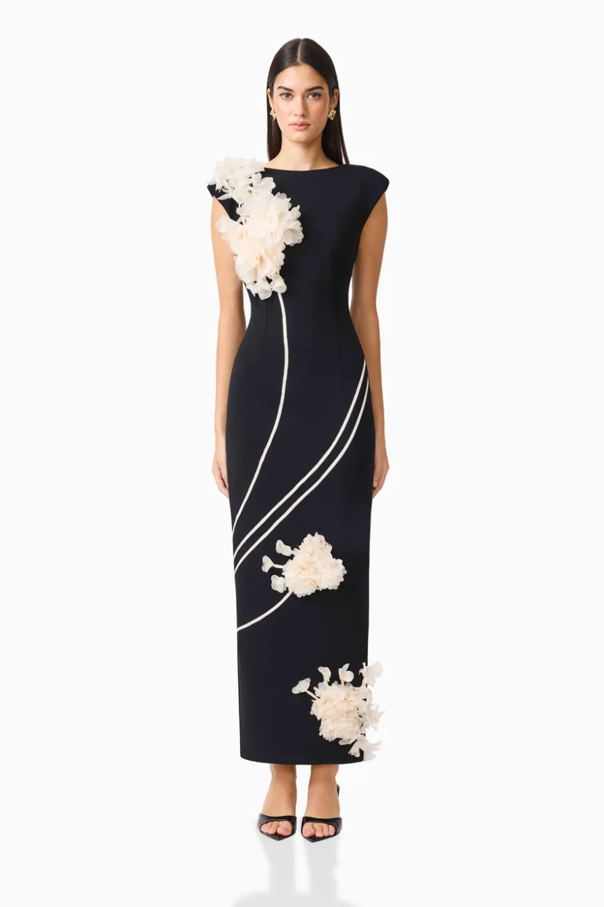 Elliatt Martina Applique Gown in Black
