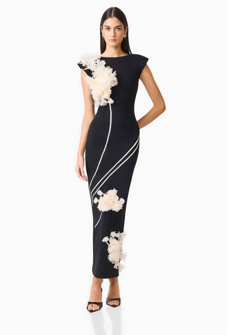 Elliatt Martina Applique Gown in Black