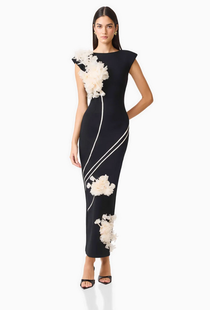Elliatt Martina Applique Gown in Black