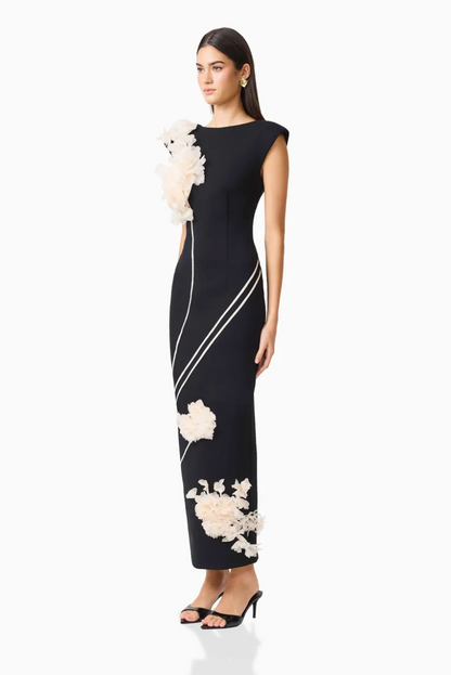 Elliatt Martina Applique Gown in Black