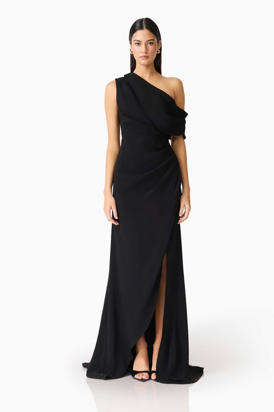 Elliatt Isadora Off The Shoulder Maxi Gown in Black