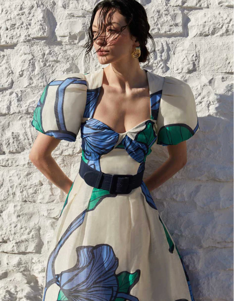 Rebecca Vallance Blue Ivy Midi Dress - Print ABC Dress Hire Rebecca Vallance Blue Ivy Midi Dress - Print ABC Dress Hire