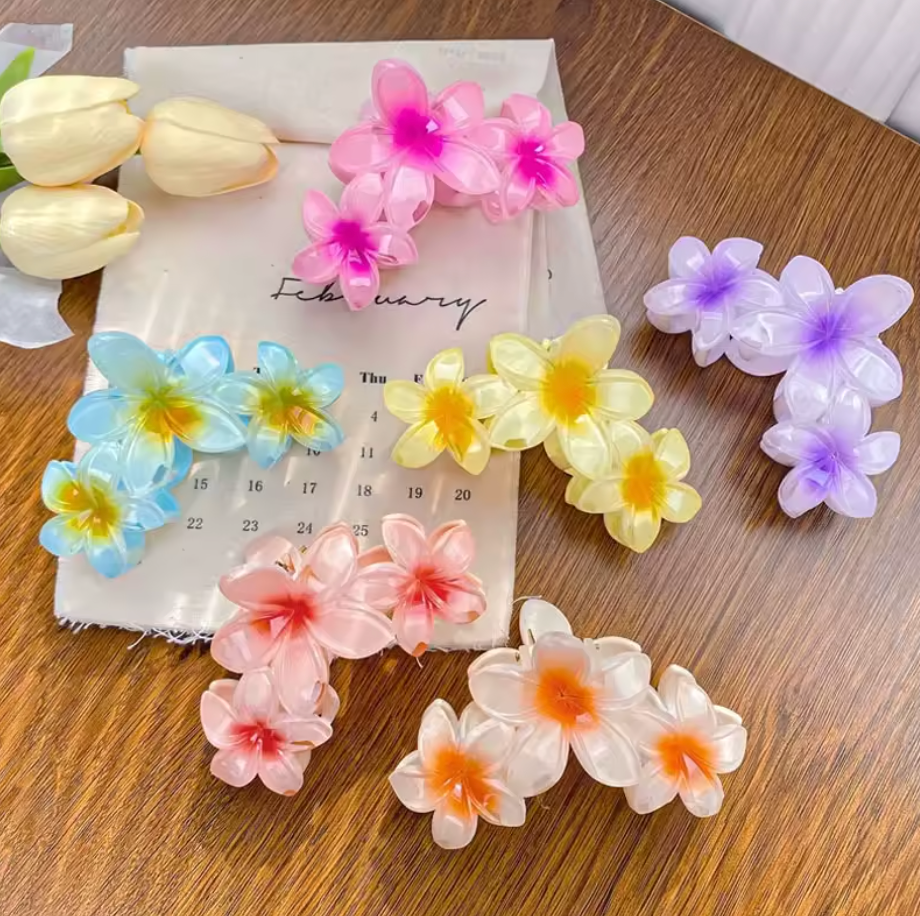 Frangipani Flower hair Claw Clip