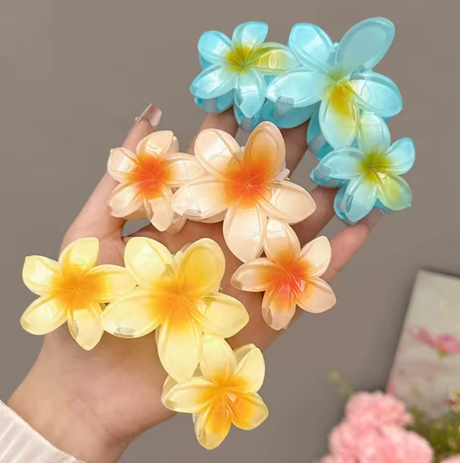 Frangipani Flower hair Claw Clip
