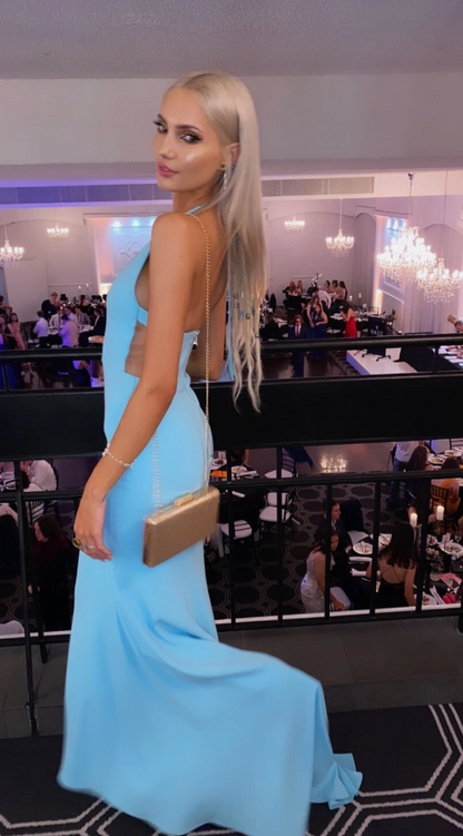 Alex Perry Blue Halter Gown