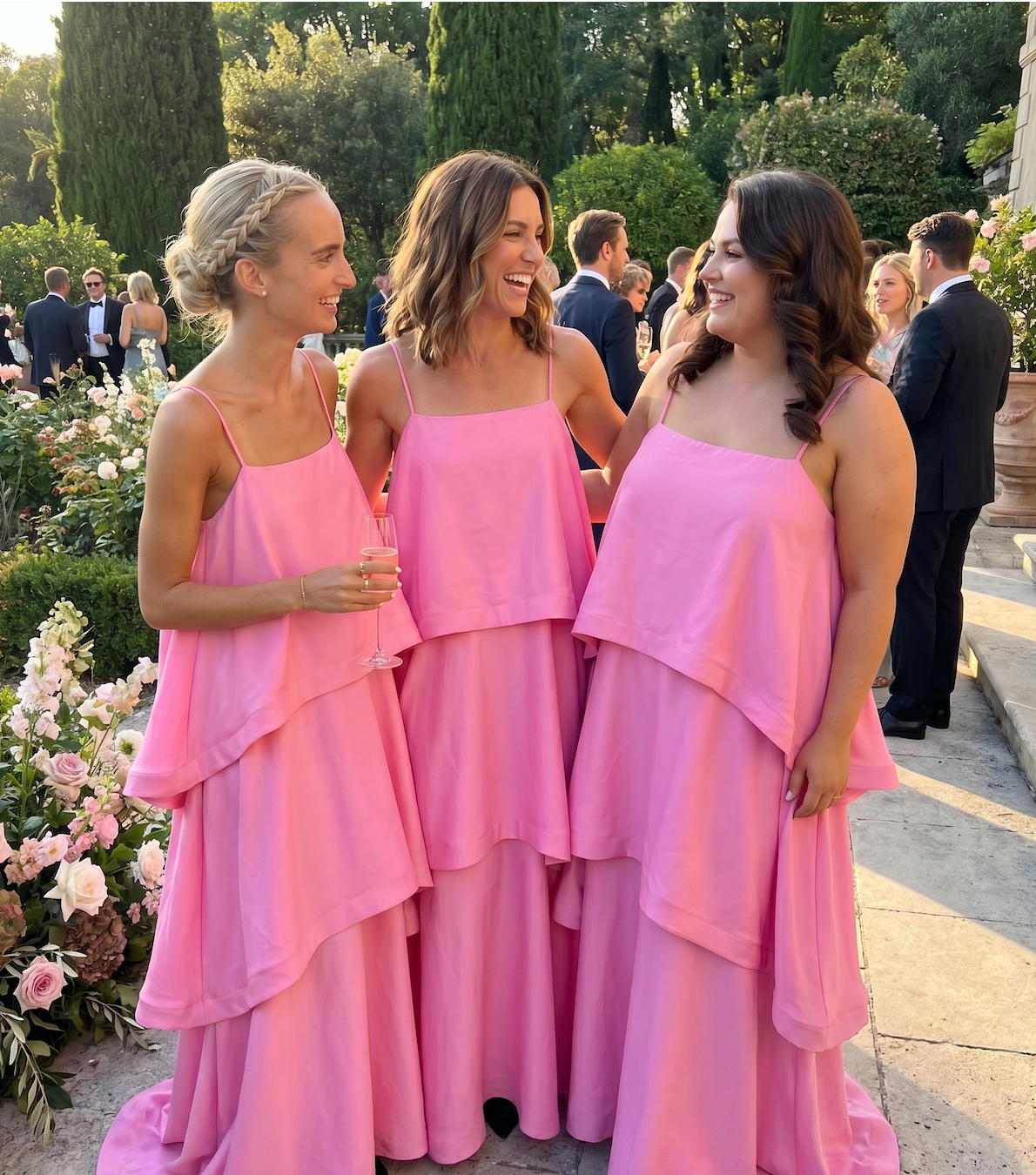 Elliatt Tilly Tiered Maxi Dress in Pink