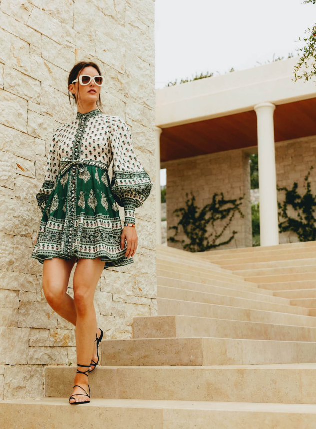 Zimmermann Amari Emerald Buttoned Mini Size 1
