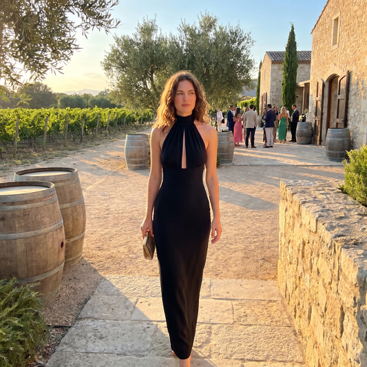 Nookie Martini Halter Gown - Black