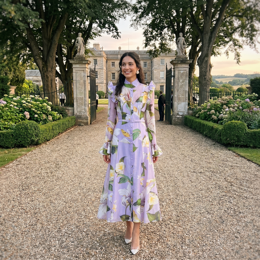 Leo lin Katrina Butterfly Sleeve Midi Dress