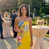 Leo Lin Rayna Appliqué Floral Bustier Maxi Dress