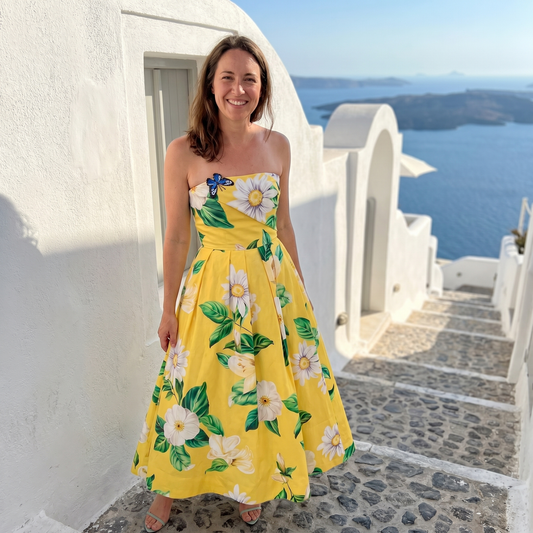 Leo Lin Lynn Bustier Midi Dress - Joie Print in Sunshine