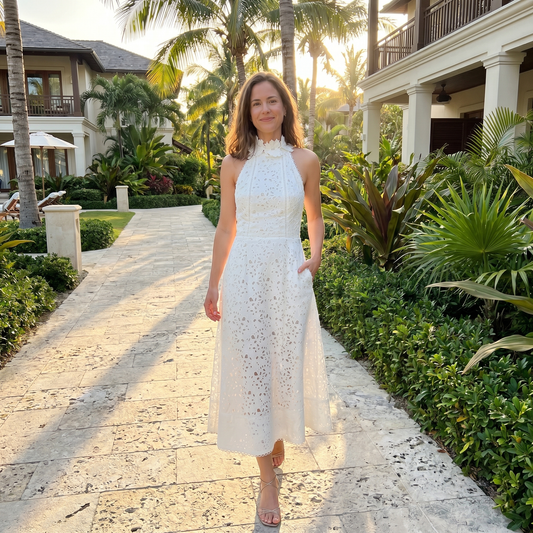 Rebecca Vallance Nuvola Halter Midi Dress
