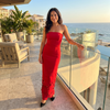 leo lin Rayna Applique Bustier Maxi Dress - Rosa